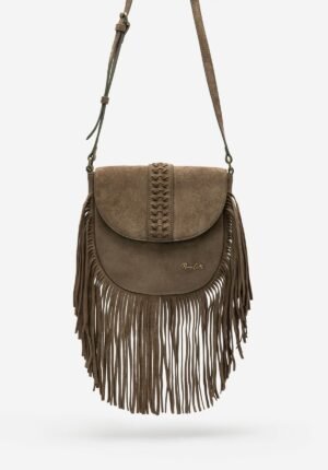 BANDOLERA DE GAMUZA FLECOS BOHO